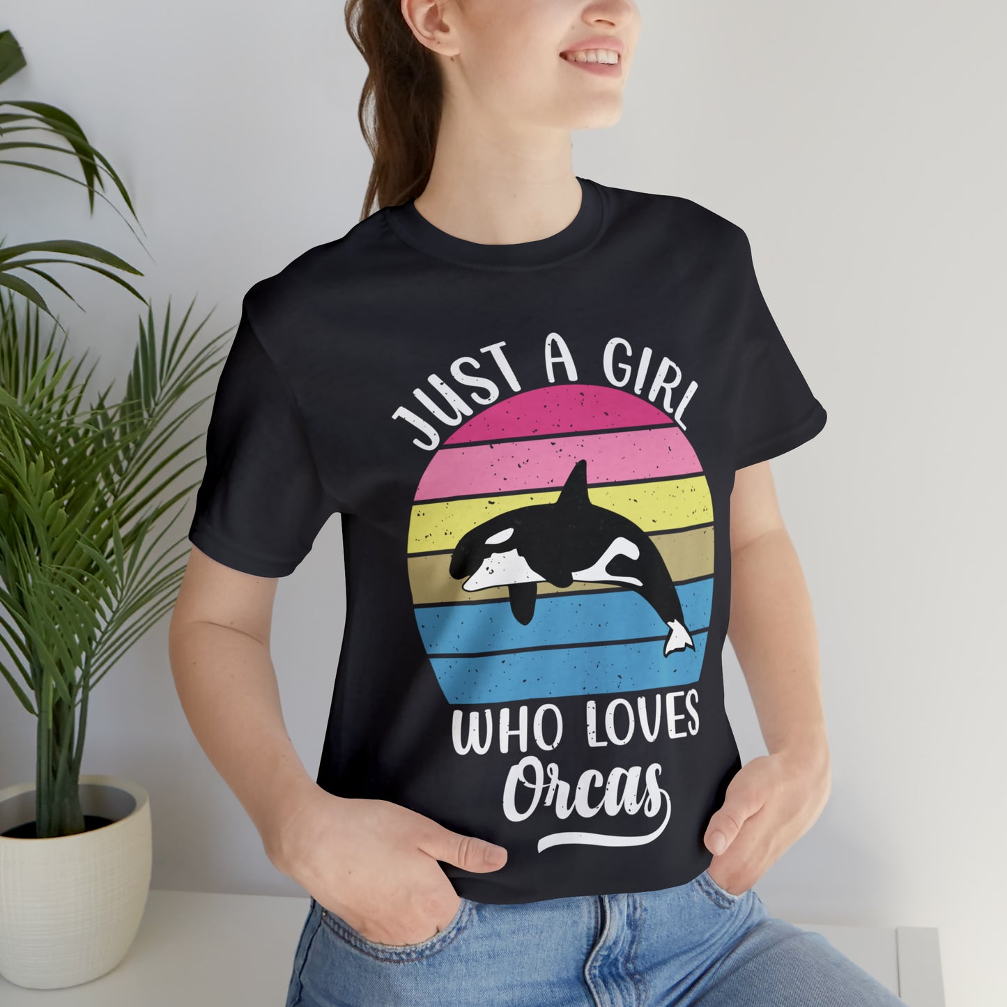Just A Girl Who Loves Orcas, Unisex Jersey Short Sleeve Tee, Women's Killer Whale T-shirt