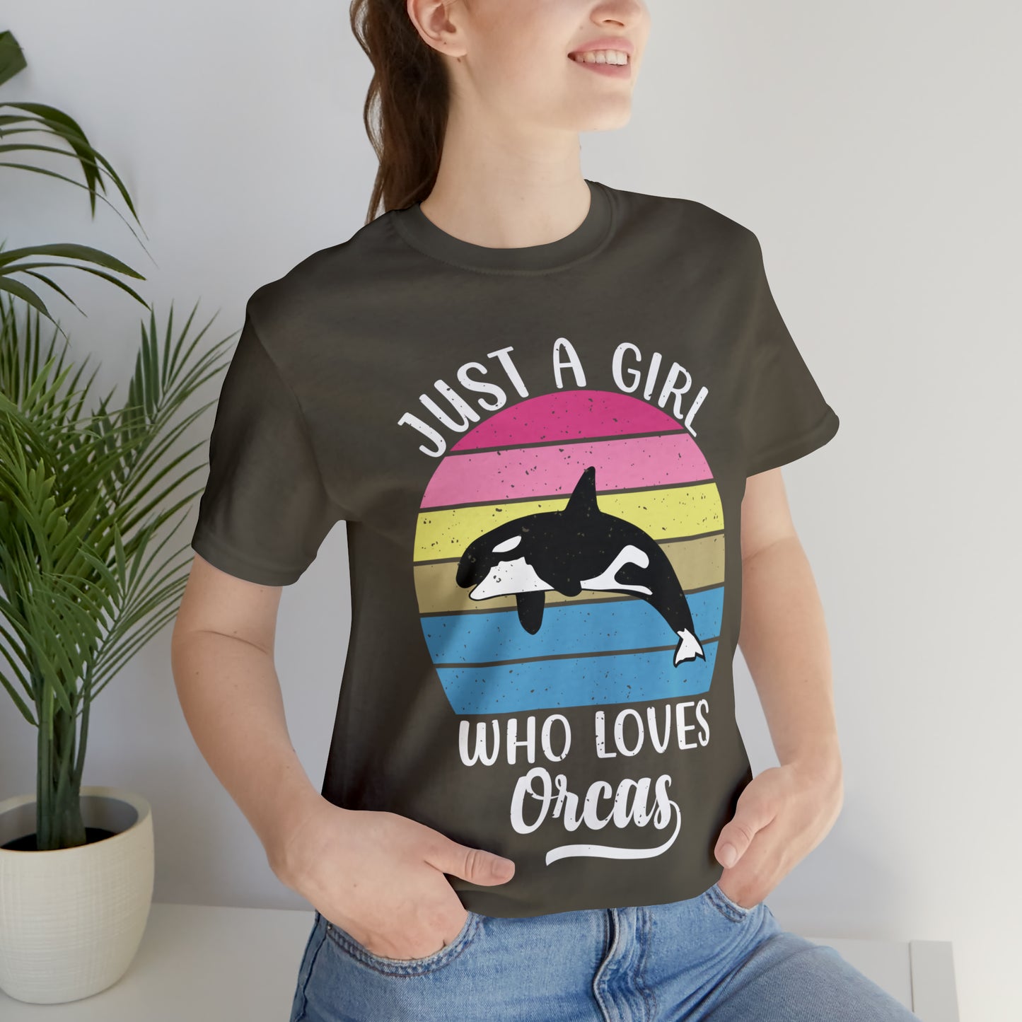 Just A Girl Who Loves Orcas, Unisex Jersey Short Sleeve Tee, Women's Killer Whale T-shirt
