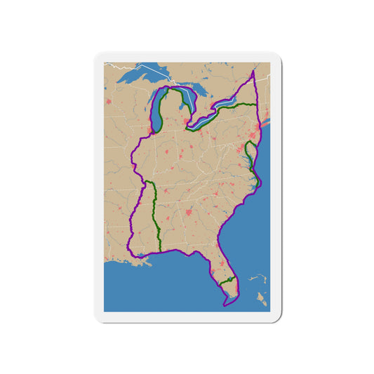 Map of The Great Loop Refrigerator Magnet, Gift for Looper, Great Loop Memento