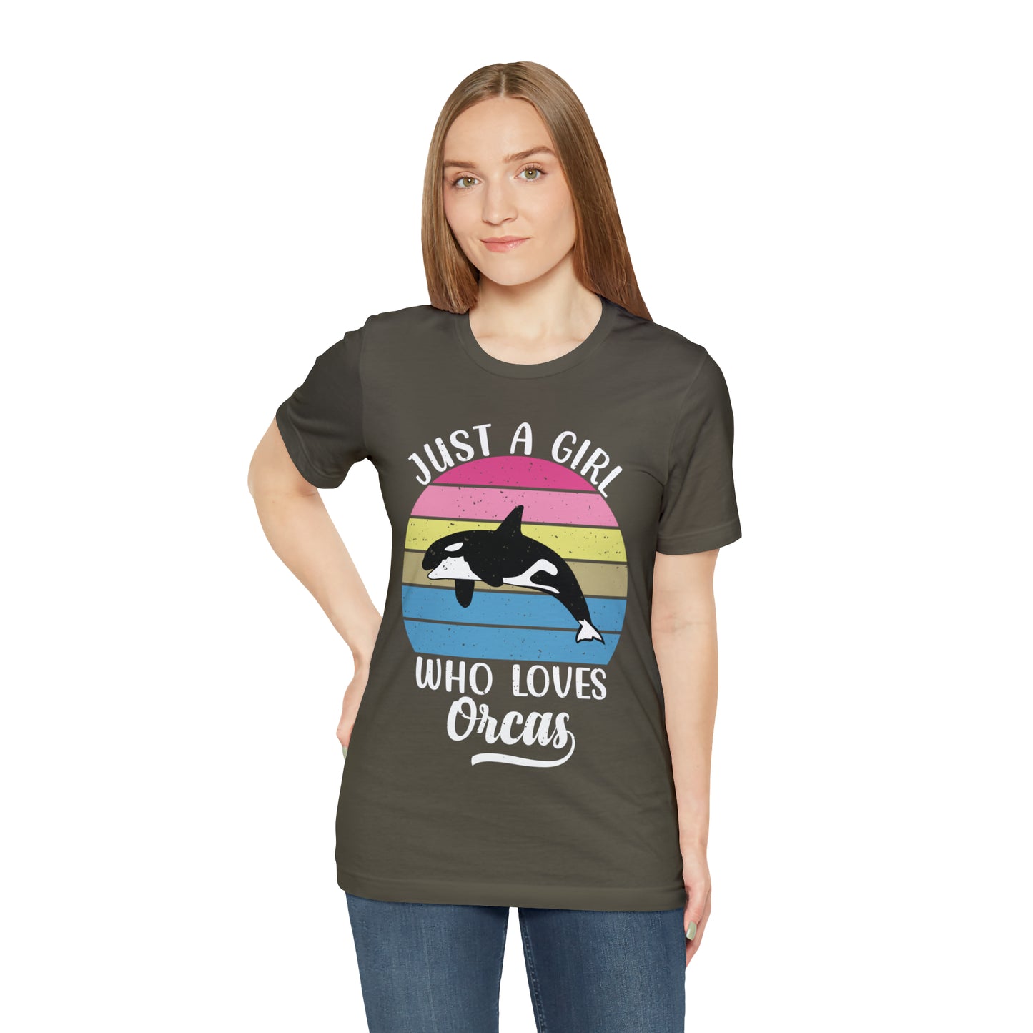 Just A Girl Who Loves Orcas, Unisex Jersey Short Sleeve Tee, Women's Killer Whale T-shirt