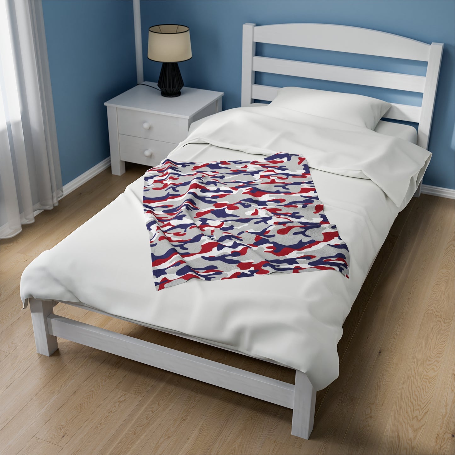 Red White & Blue Velveteen Plush Blanket