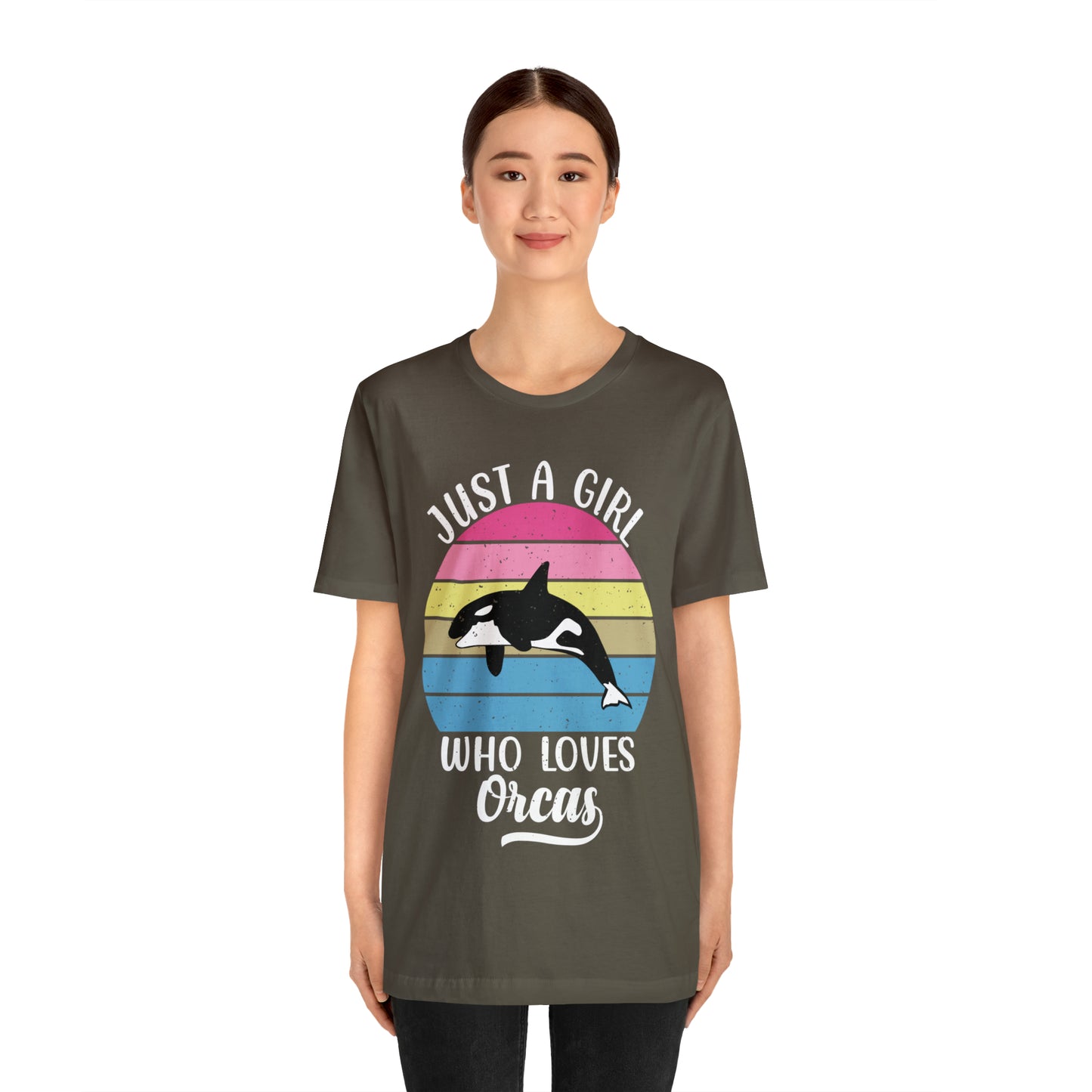 Just A Girl Who Loves Orcas, Unisex Jersey Short Sleeve Tee, Women's Killer Whale T-shirt