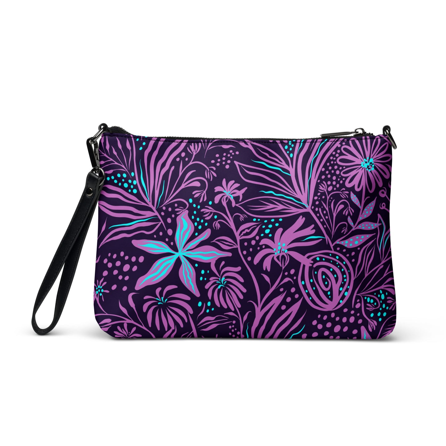 Purple Floral Design Crossbody bag,  Purple Floral Handbag