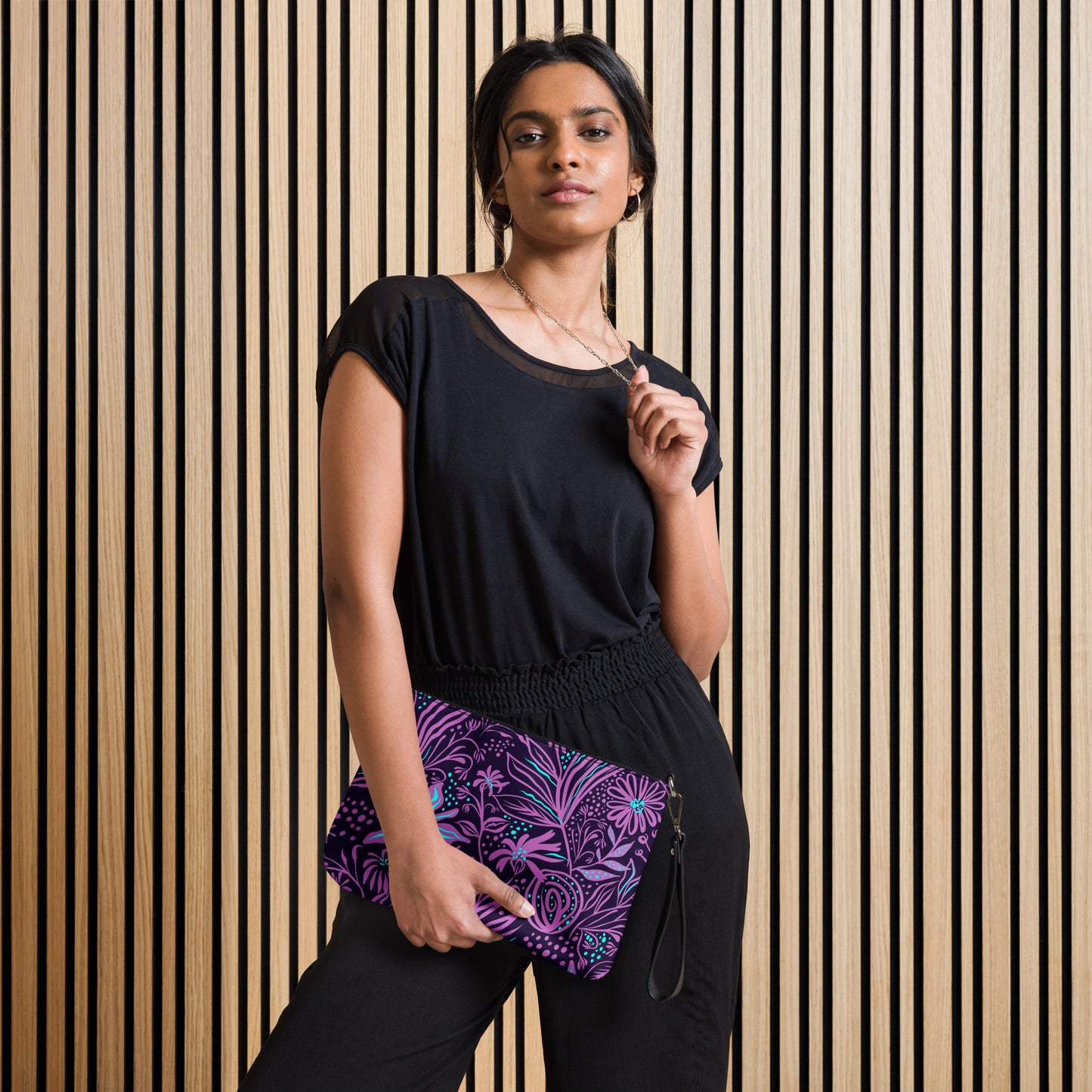 Purple Floral Design Crossbody bag,  Purple Floral Handbag