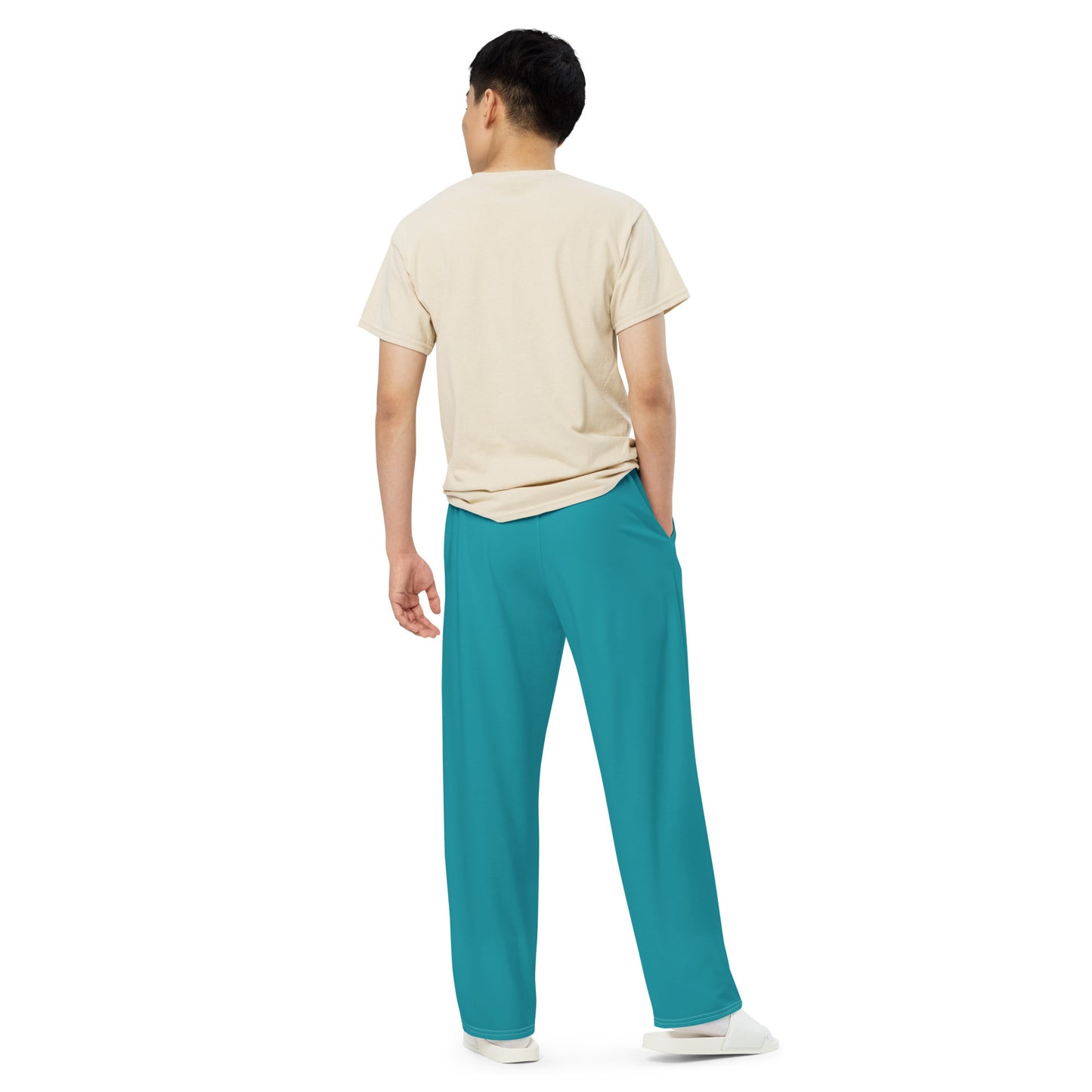 Lagoon Blue unisex wide-leg pants, Sailing pants, cruising pants, Summer casual pants