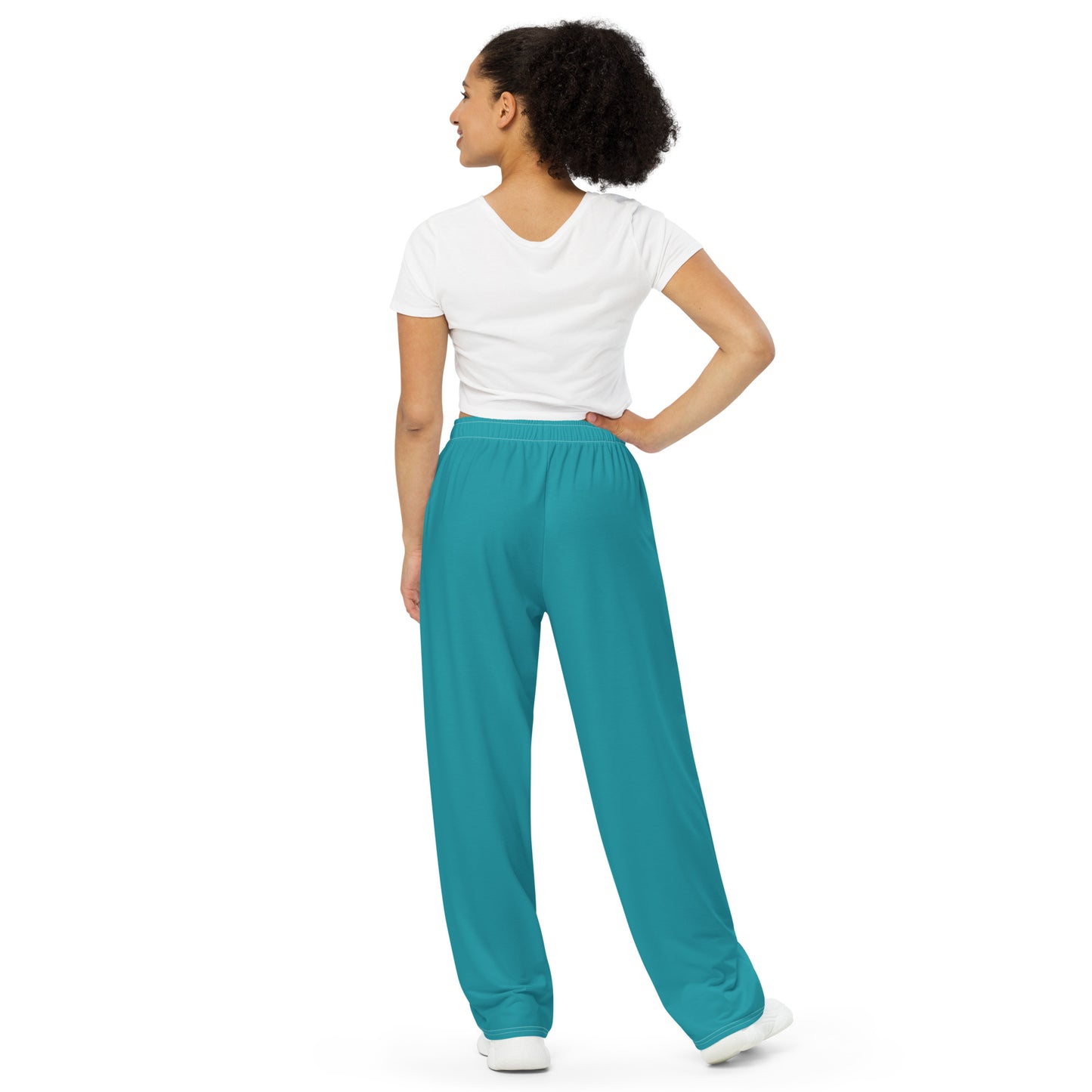 Lagoon Blue unisex wide-leg pants, Sailing pants, cruising pants, Summer casual pants