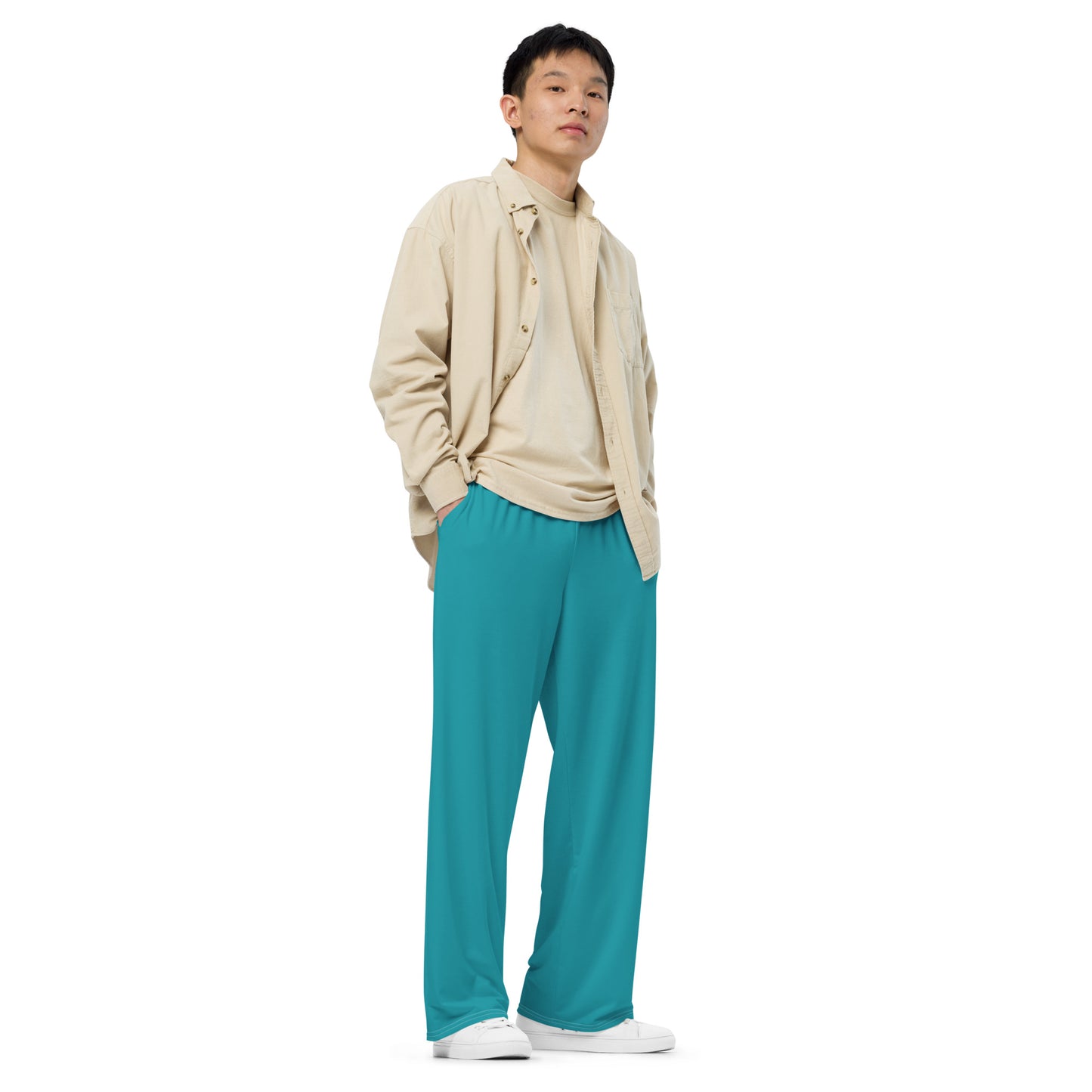 Lagoon Blue unisex wide-leg pants, Sailing pants, cruising pants, Summer casual pants