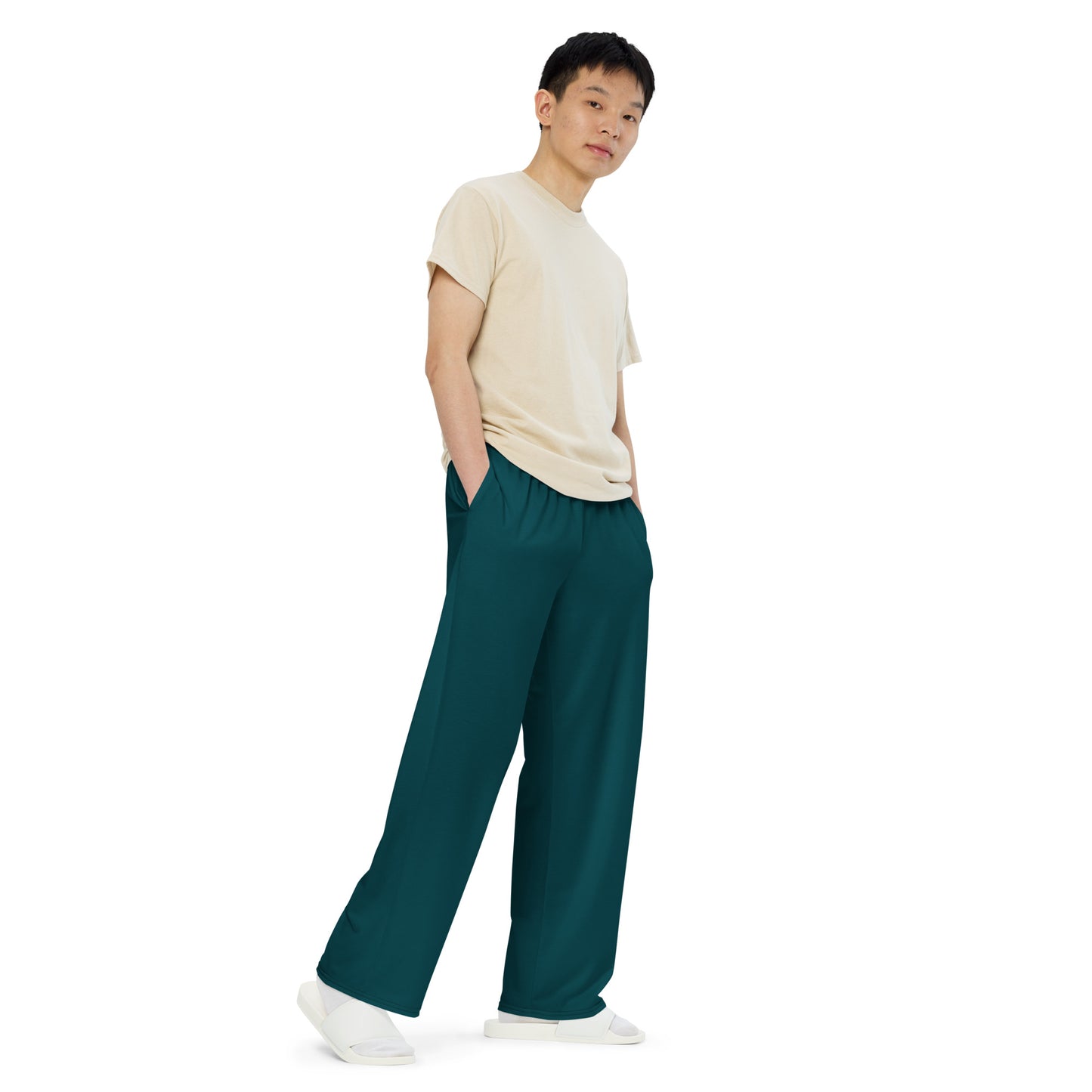 Deep Sea Blue unisex wide-leg pants, Cruising Pants, Boating Pants, Summer Casual Pants