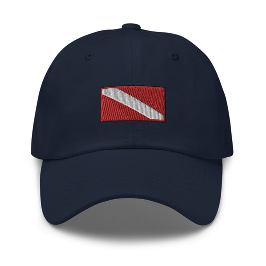 DIVER DOWN Embroidered Flag Dad hat, Gift For SCUBA Diver, Dive Cap