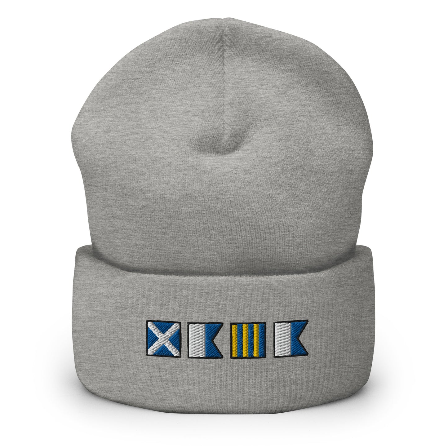 MAGA spelled out with Embroidered Nautical Flags Cuffed Beanie
