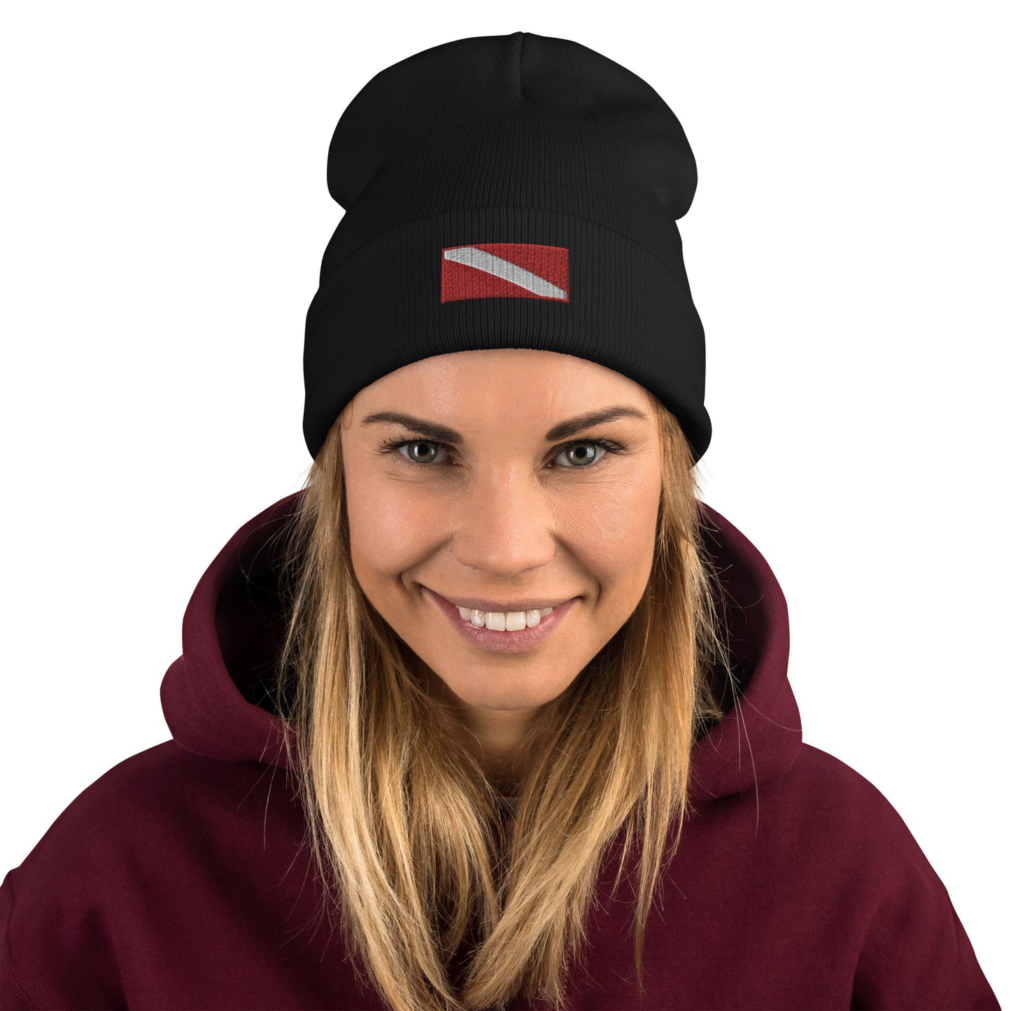 DIVER DOWN FLAG Embroidered Beanie