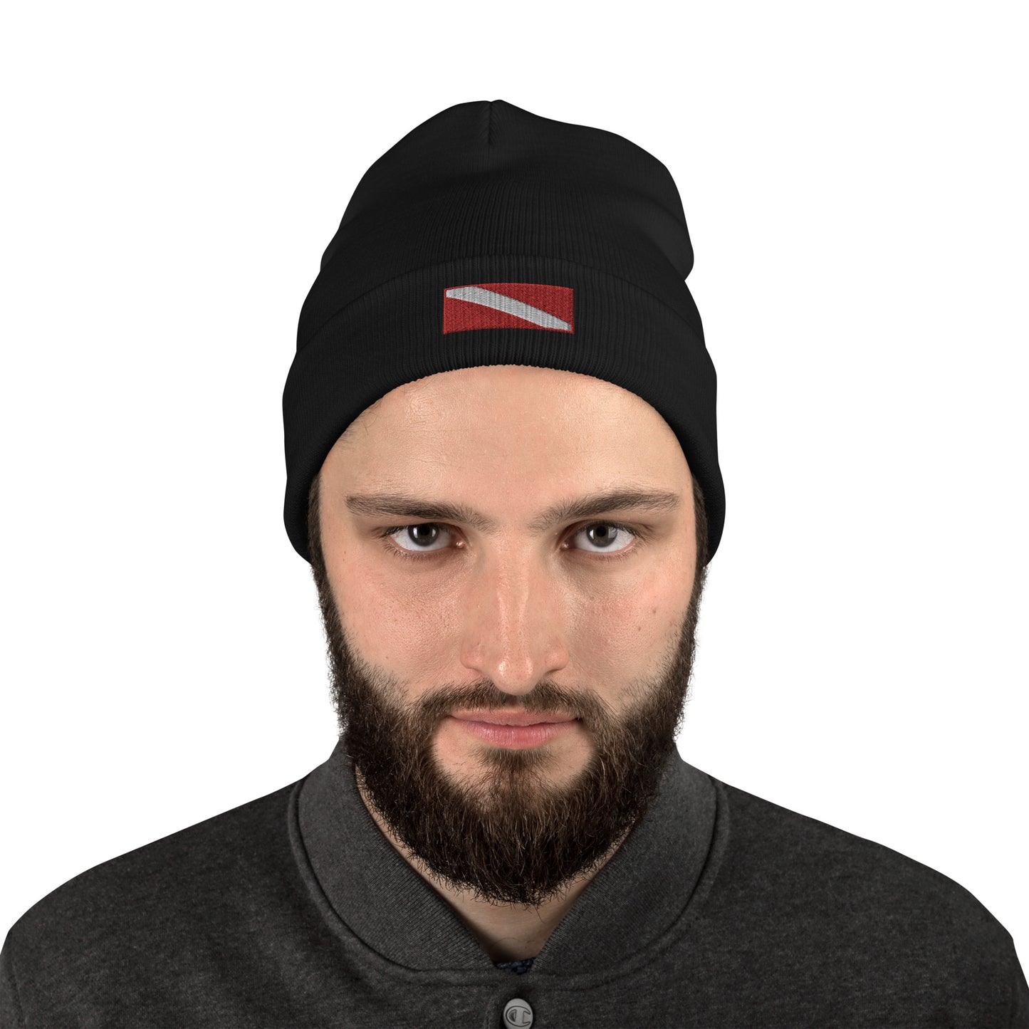 DIVER DOWN FLAG Embroidered Beanie