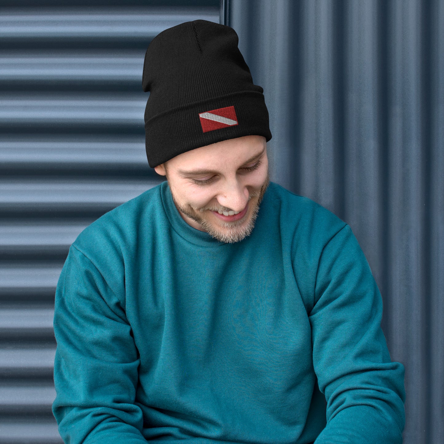 DIVER DOWN FLAG Embroidered Beanie