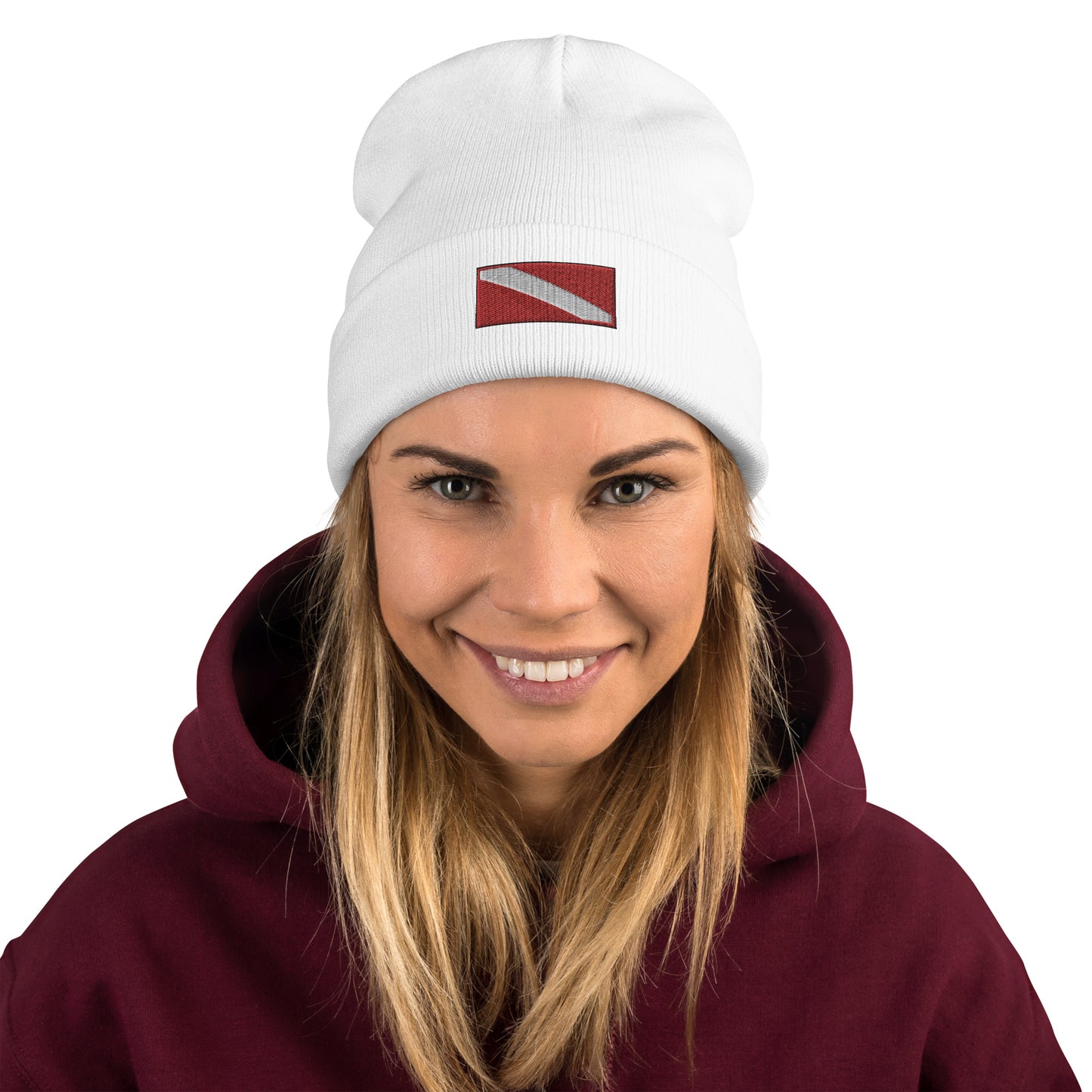 DIVER DOWN FLAG Embroidered Beanie