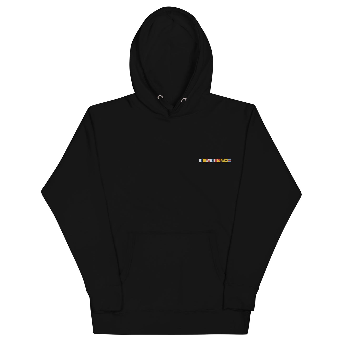 Aquaholic spelled out with Nautical Signal Flags Unisex Hoodie, Boat Name Hoodie