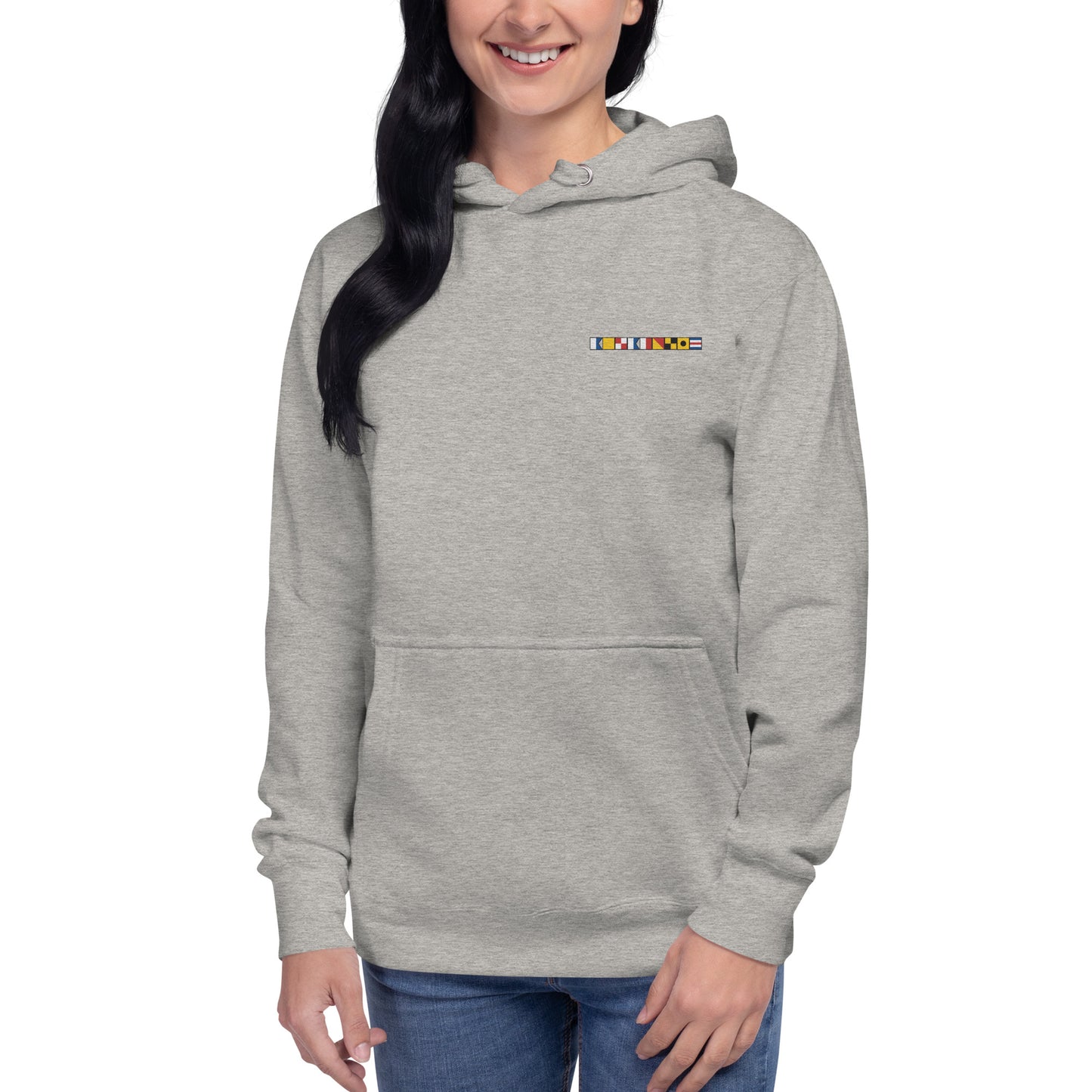 Aquaholic spelled out with Nautical Signal Flags Unisex Hoodie, Boat Name Hoodie