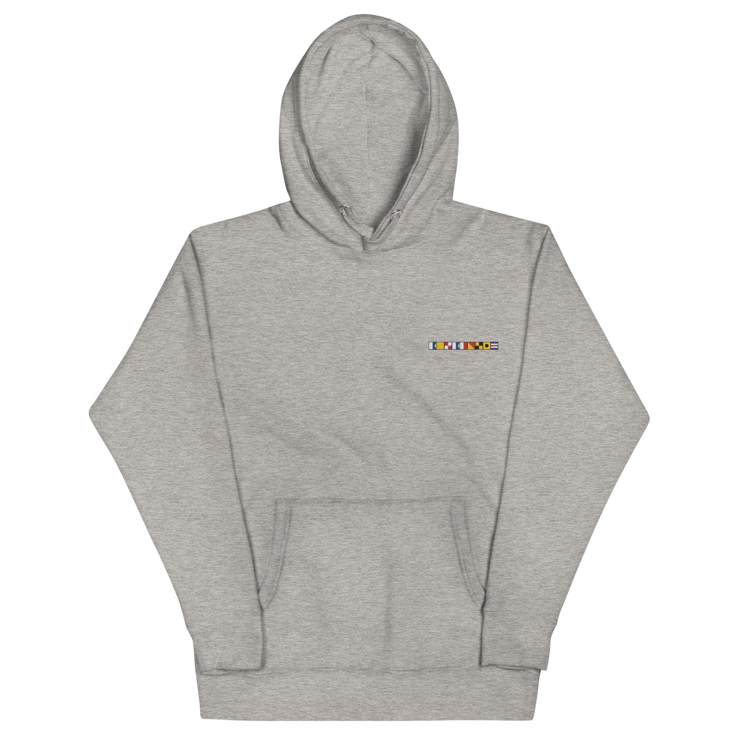 Aquaholic spelled out with Nautical Signal Flags Unisex Hoodie, Boat Name Hoodie