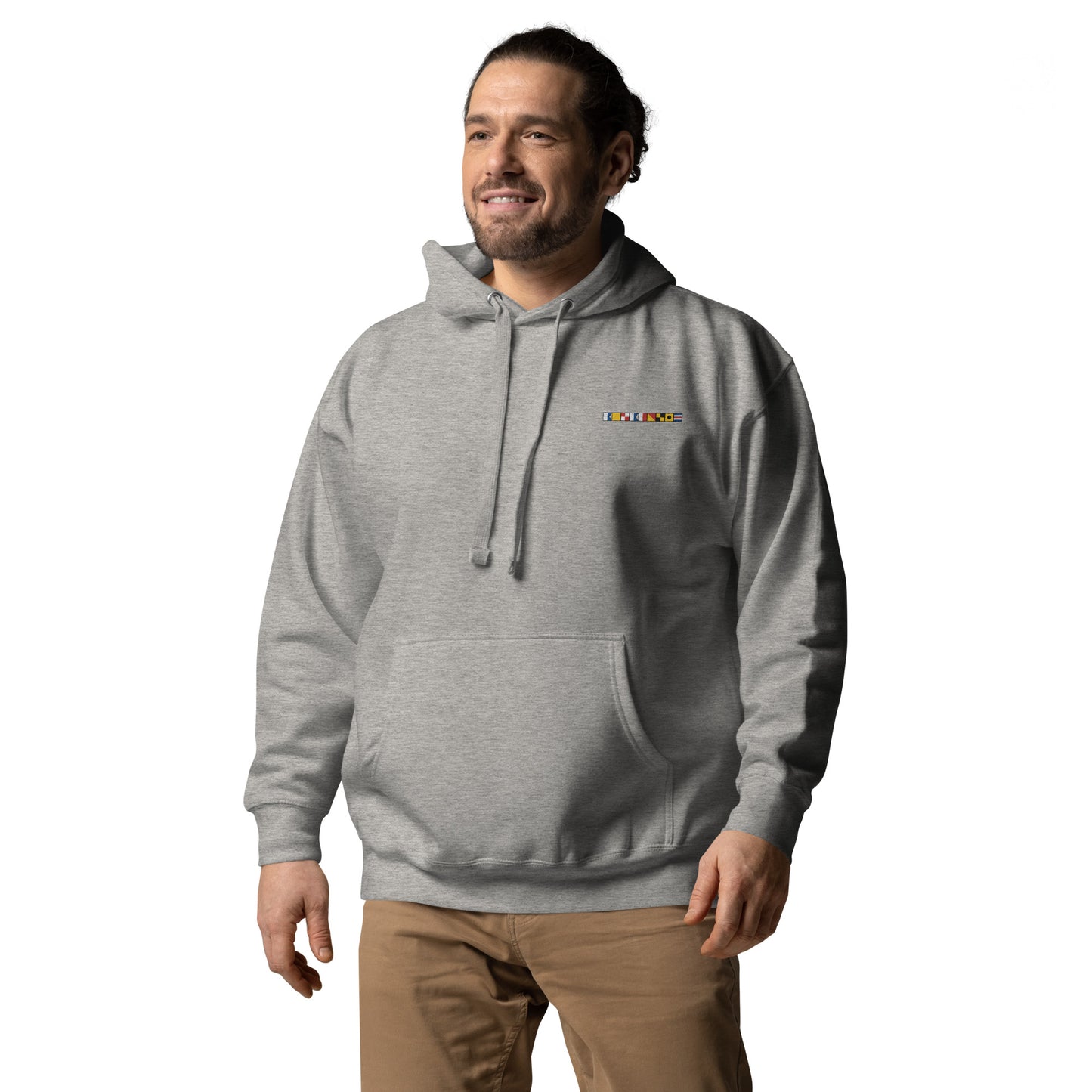 Aquaholic spelled out with Nautical Signal Flags Unisex Hoodie, Boat Name Hoodie