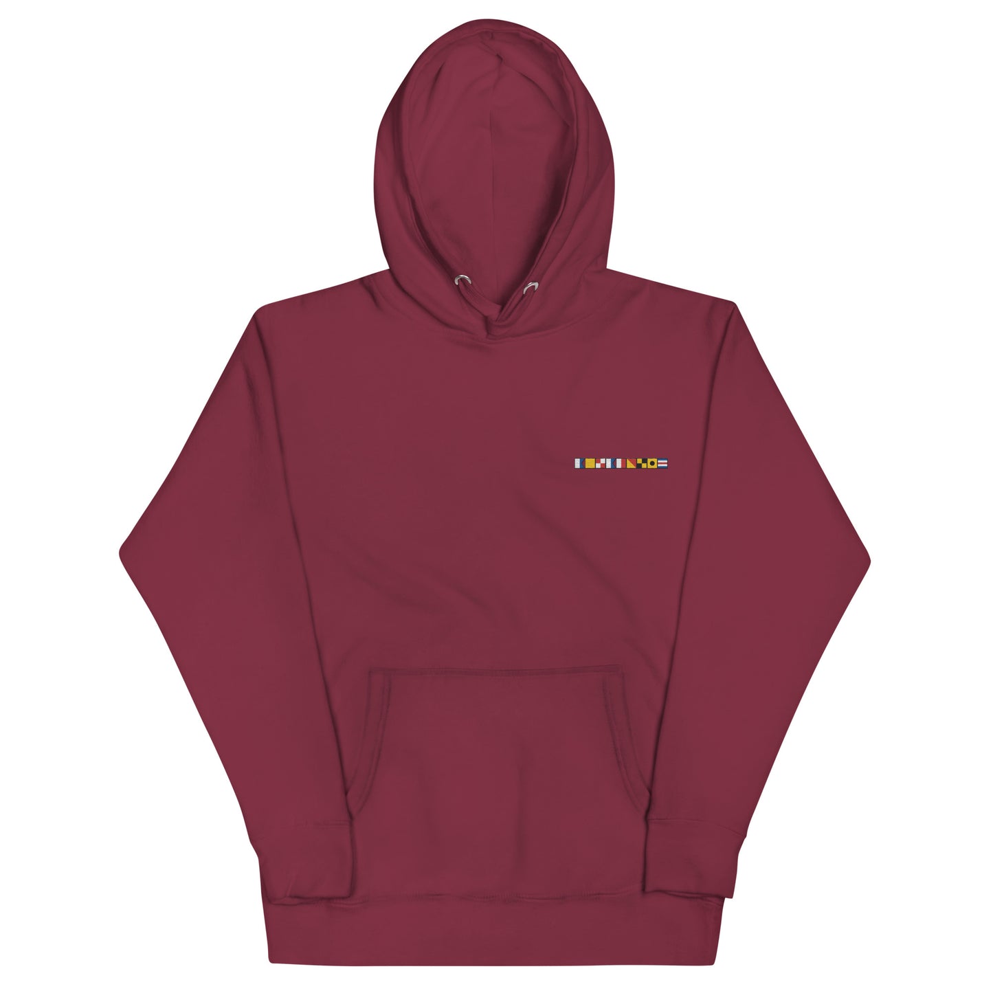 Aquaholic spelled out with Nautical Signal Flags Unisex Hoodie, Boat Name Hoodie