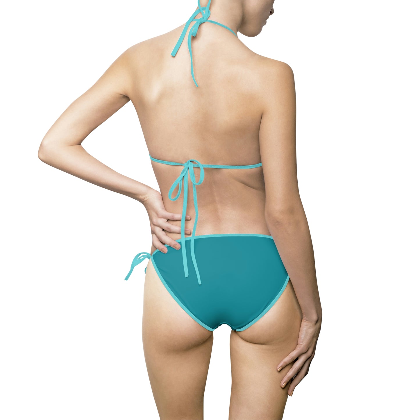 Women's Tropical Blue Bikini Swimsuit, Light Blue Bikini, Aqua Blue two piece bikini