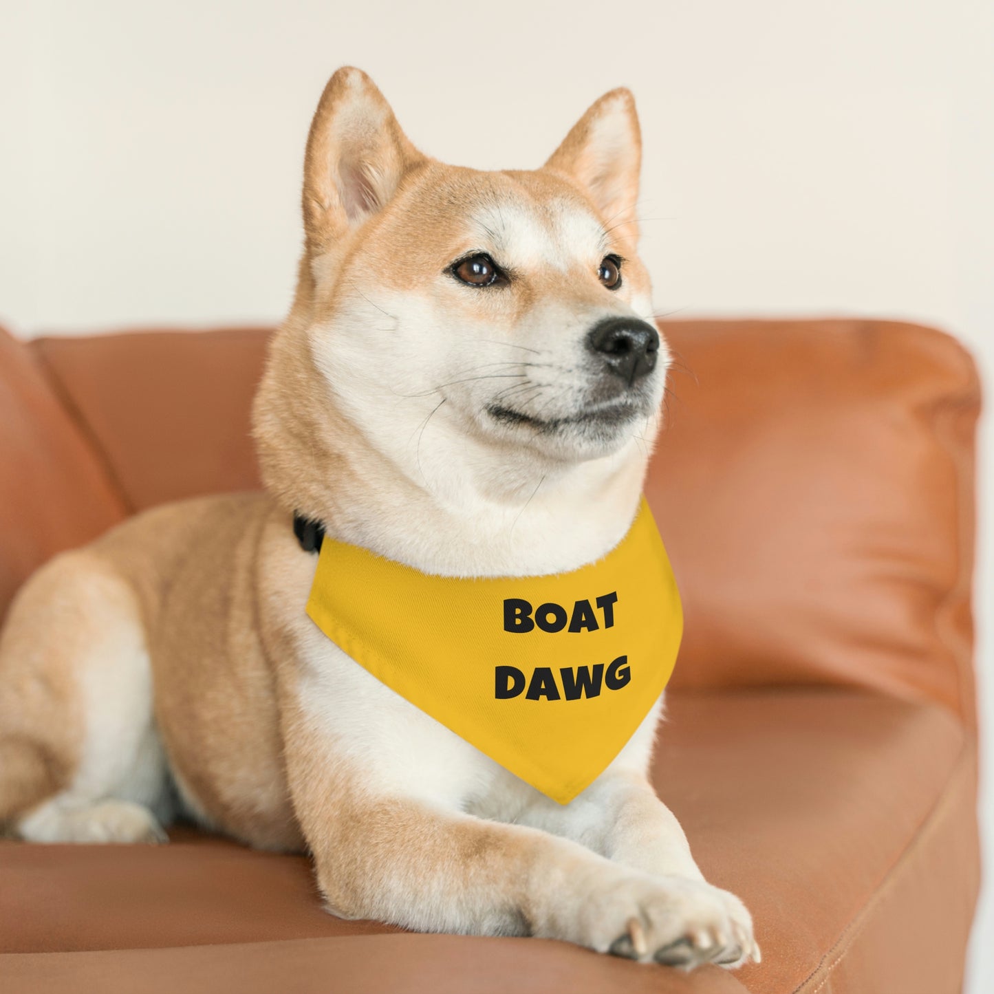 Boat Dawg Yellow Pet Bandana Collar