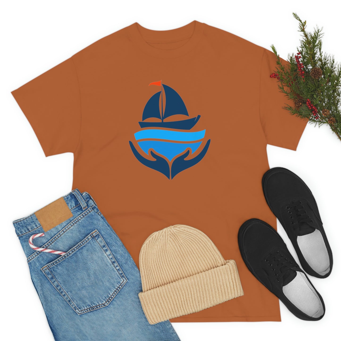 Sailing Design Unisex Heavy Cotton Tee, Nautical T-shirt, Gift for sailor, Sailing Shirt