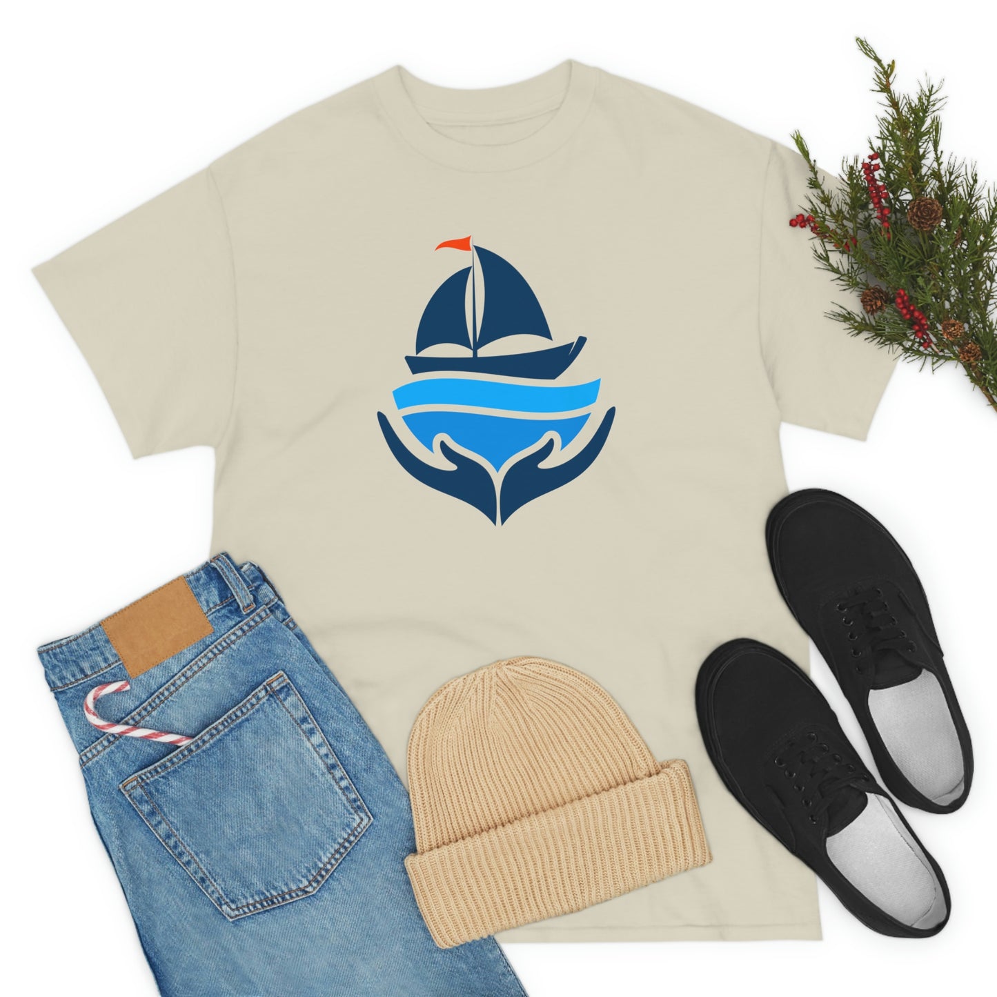 Sailing Design Unisex Heavy Cotton Tee, Nautical T-shirt, Gift for sailor, Sailing Shirt