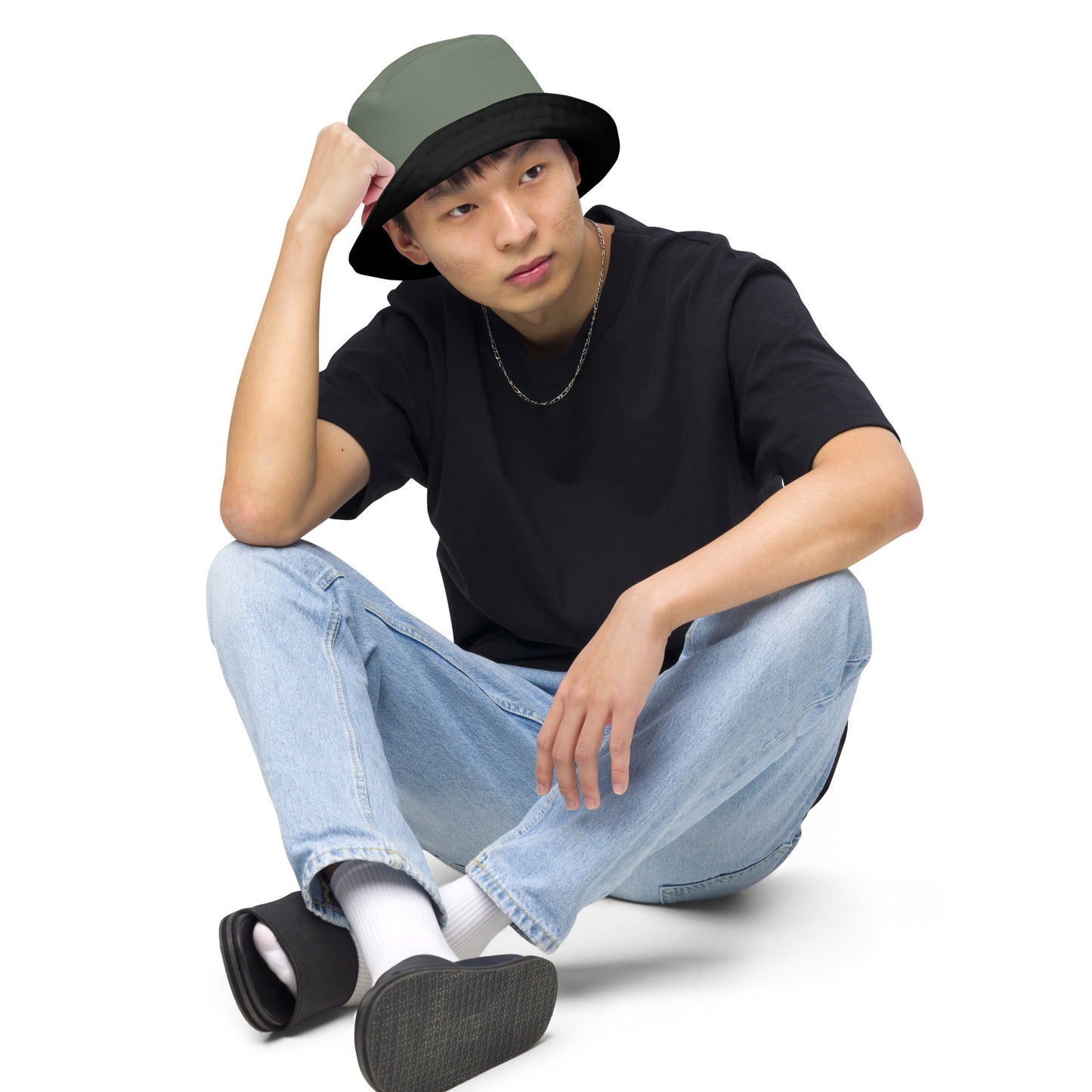 Dill & Black Reversible Unisex bucket hat, Summer Hat, Boating Hat