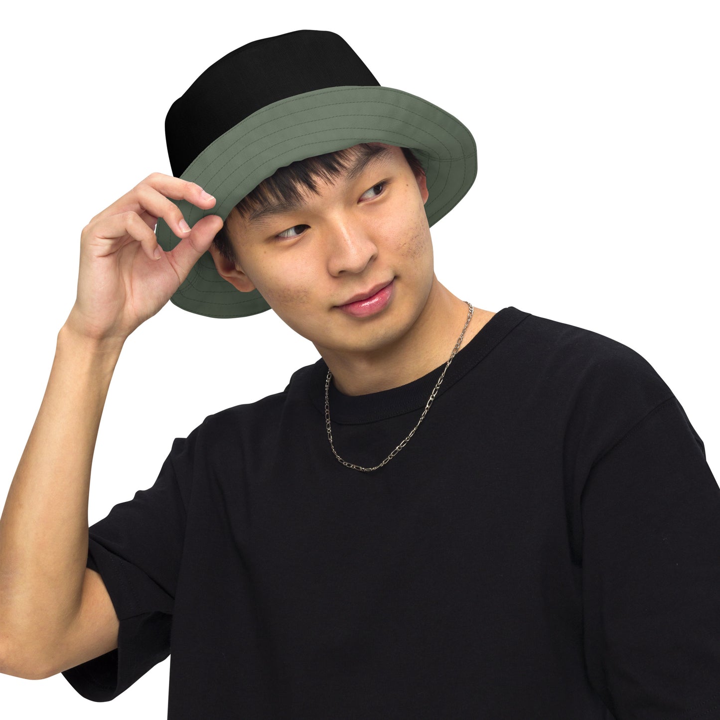 Dill & Black Reversible Unisex bucket hat, Summer Hat, Boating Hat