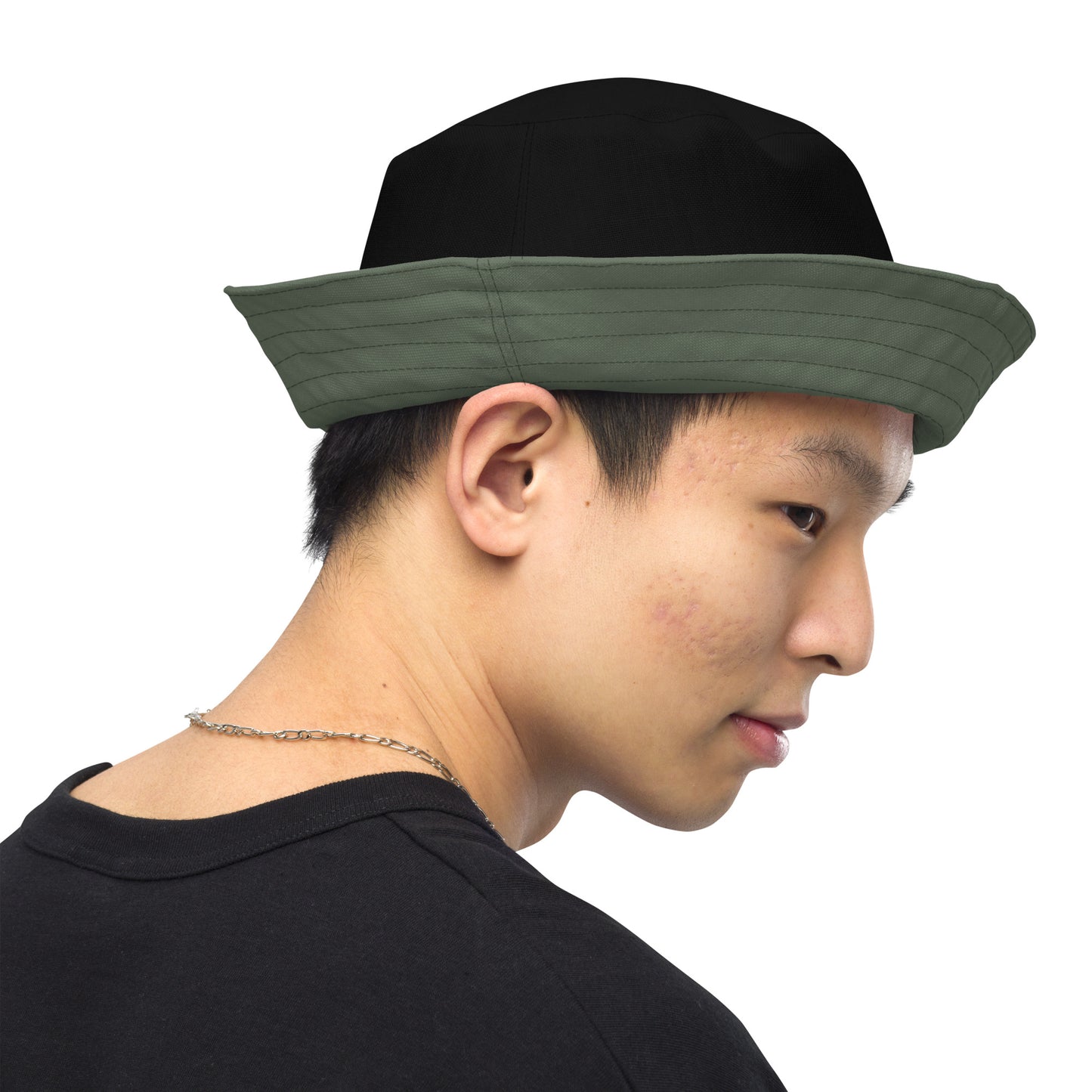 Dill & Black Reversible Unisex bucket hat, Summer Hat, Boating Hat