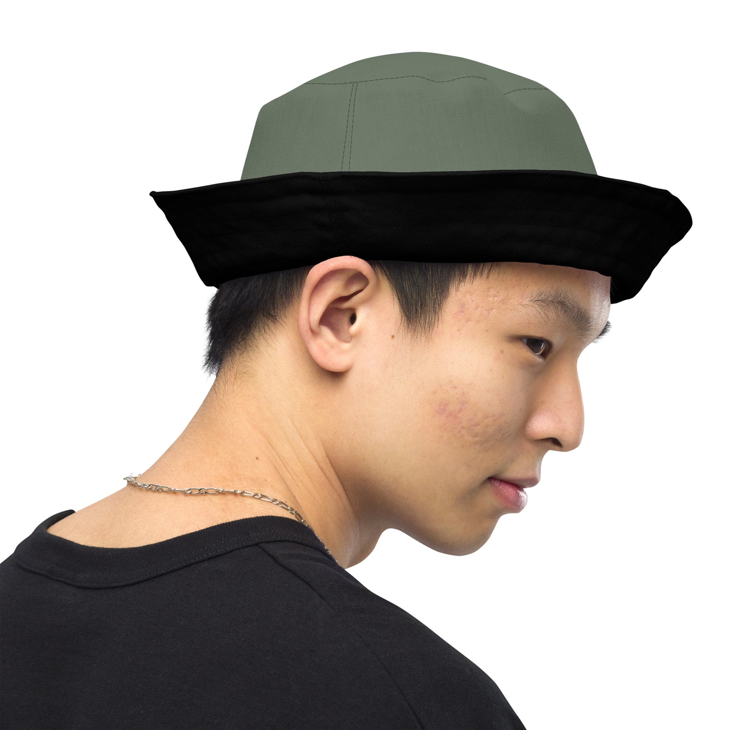 Dill & Black Reversible Unisex bucket hat, Summer Hat, Boating Hat
