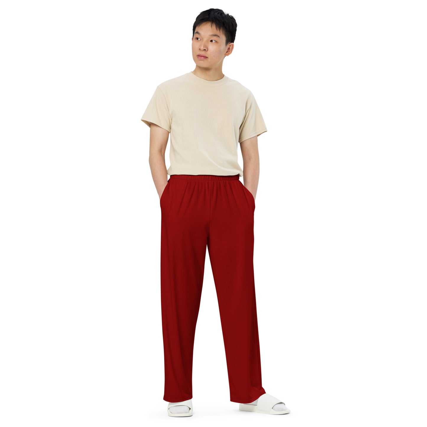 Brick Red unisex wide-leg pants