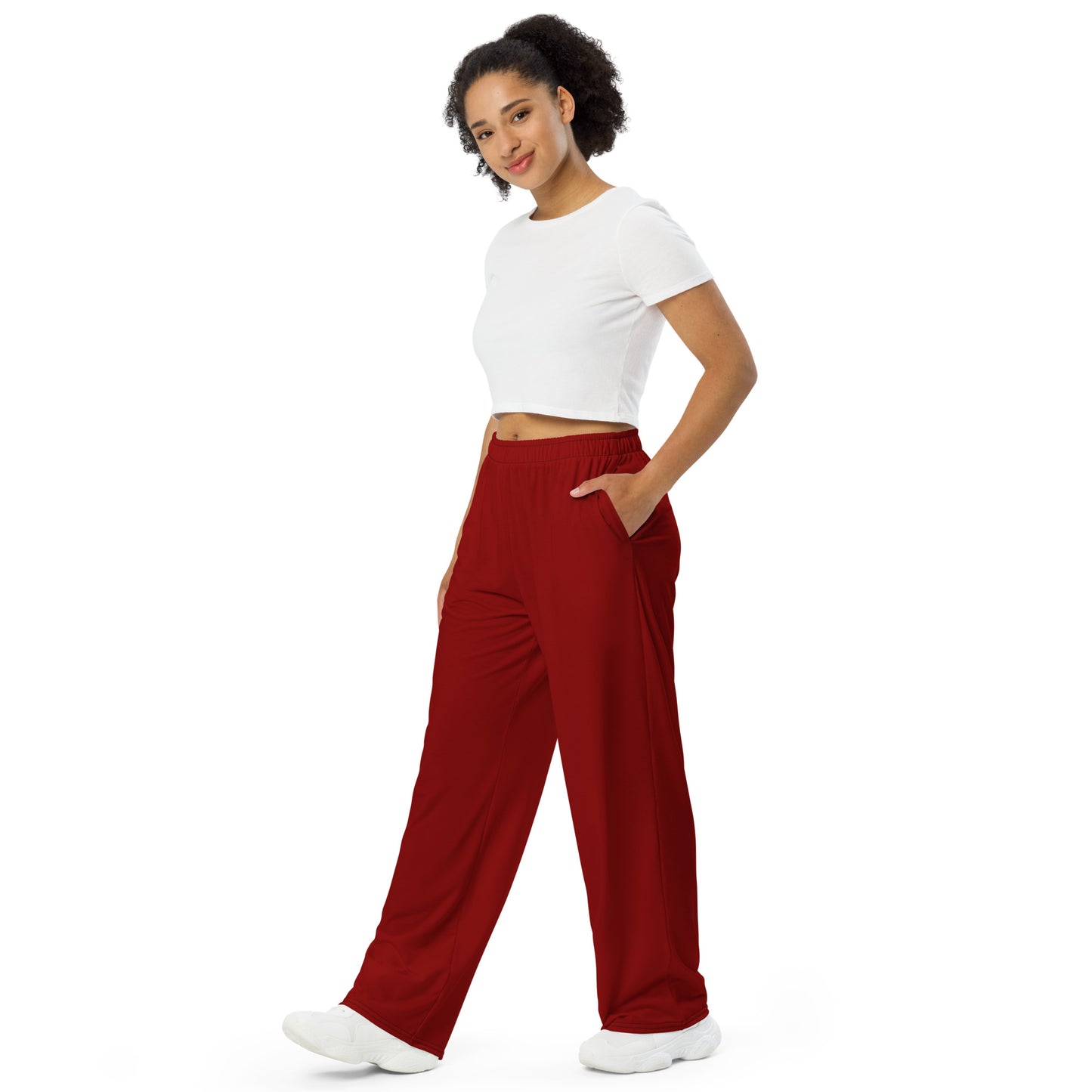 Brick Red unisex wide-leg pants