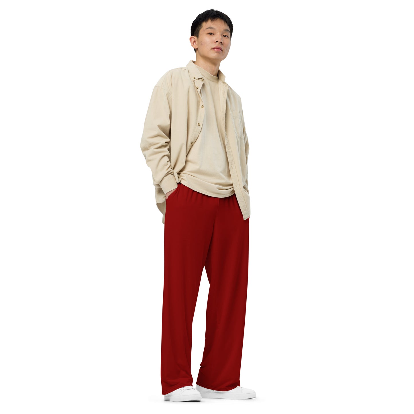 Brick Red unisex wide-leg pants
