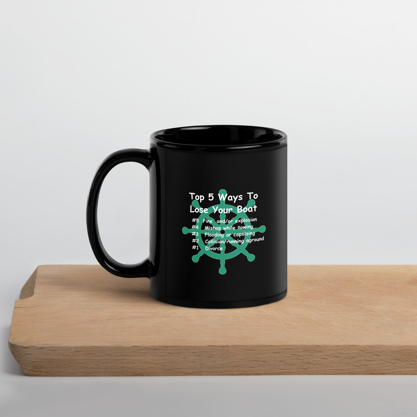 Funny Boater's Black Glossy Mug, Boat Gift, Gift For Skipper