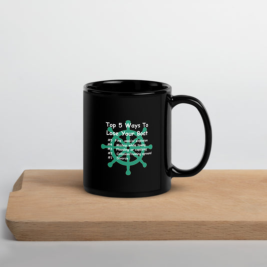 Funny Boater's Black Glossy Mug, Boat Gift, Gift For Skipper