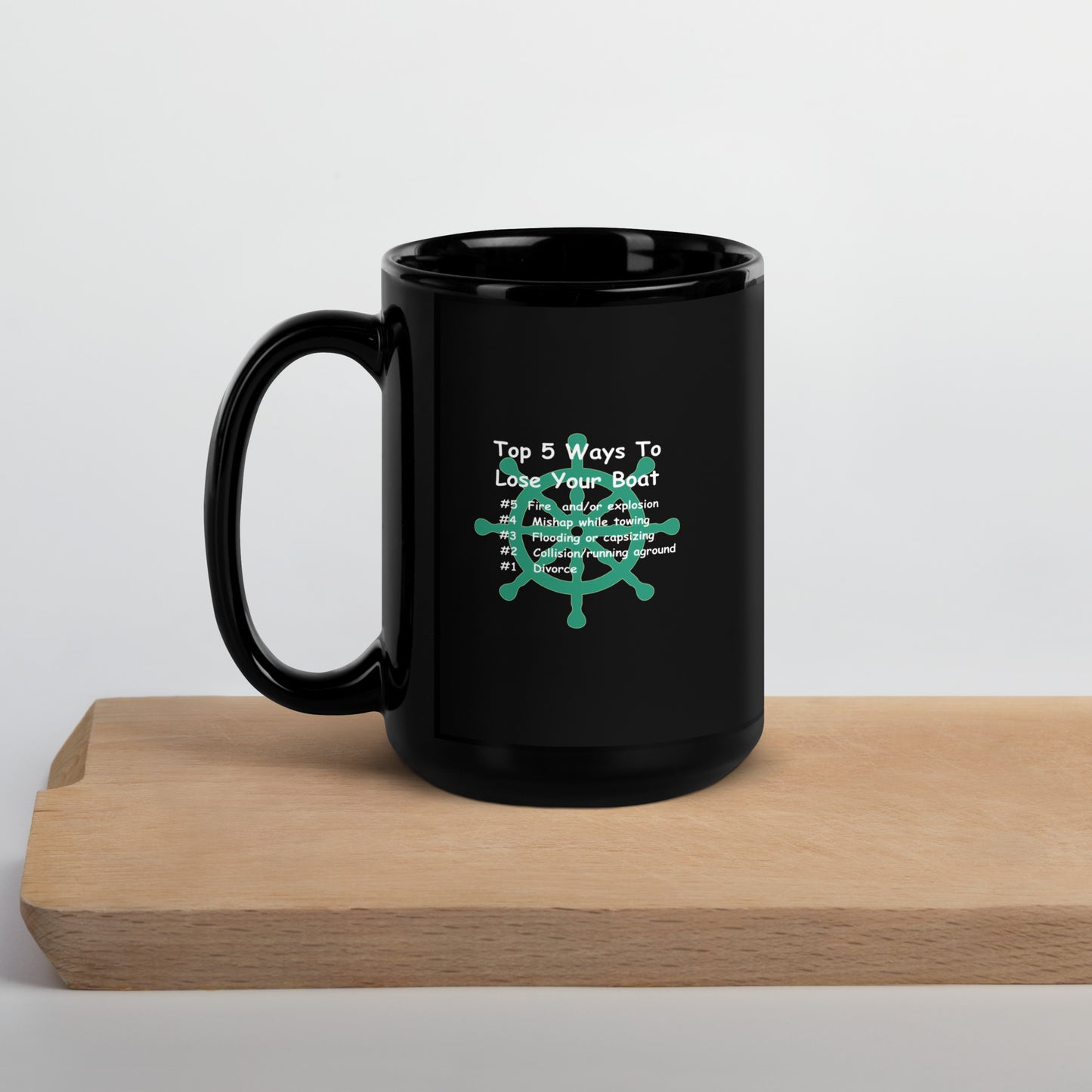 Funny Boater's Black Glossy Mug, Boat Gift, Gift For Skipper