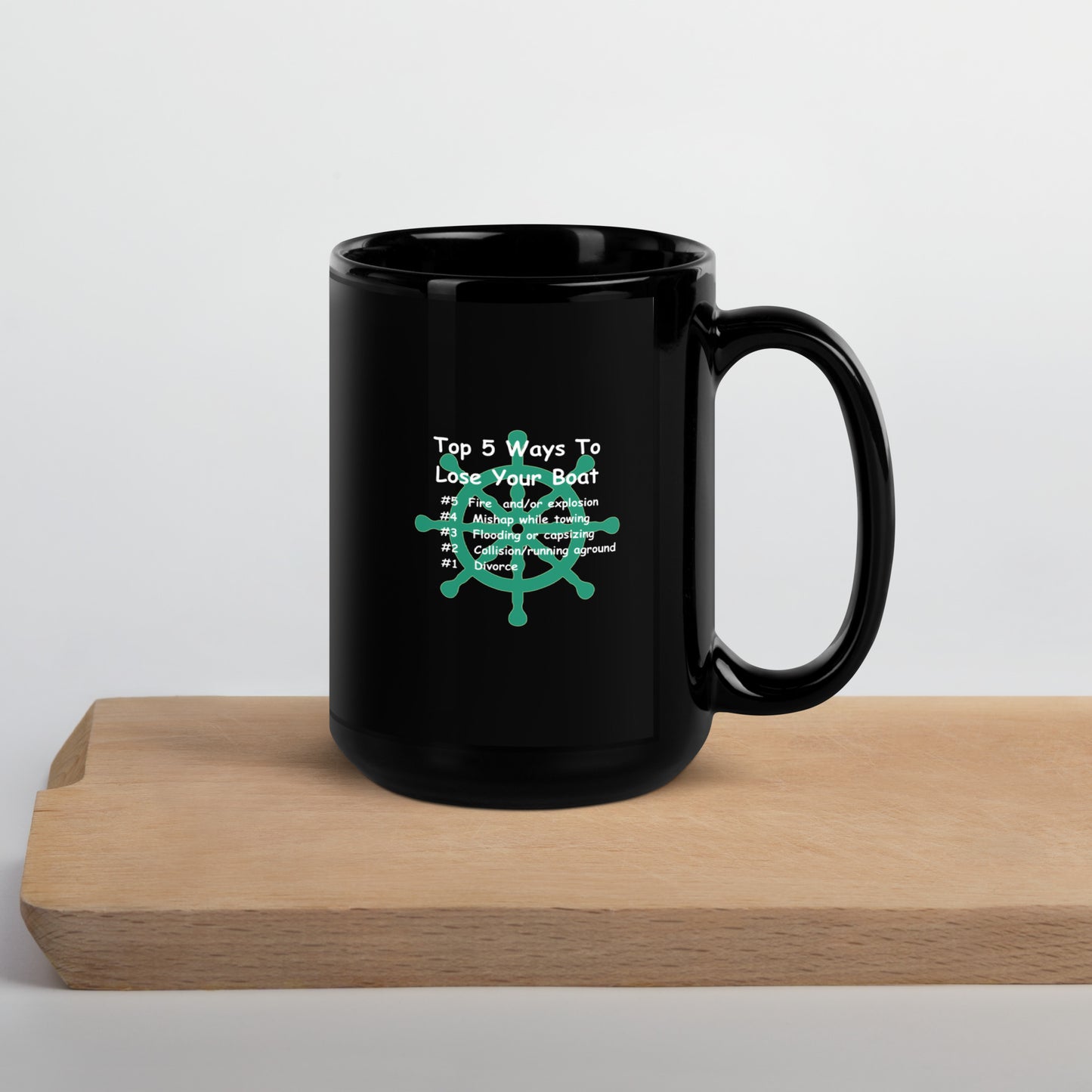 Funny Boater's Black Glossy Mug, Boat Gift, Gift For Skipper