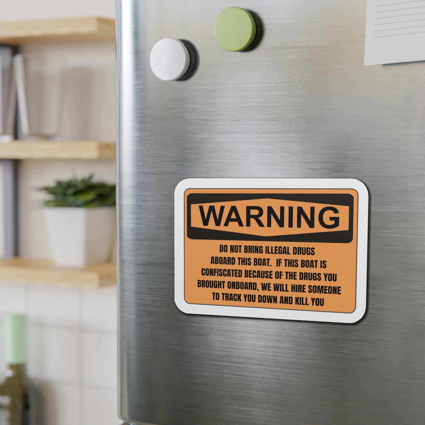 Boater's Funny Warning Sign Refrigerator Magnets, Gift For Boat Owner