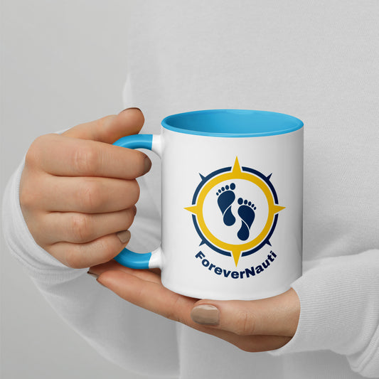 Forever Nauti Mug with Color Inside, Boat Gift, Nautical Coffee Mug, Cruising Mug