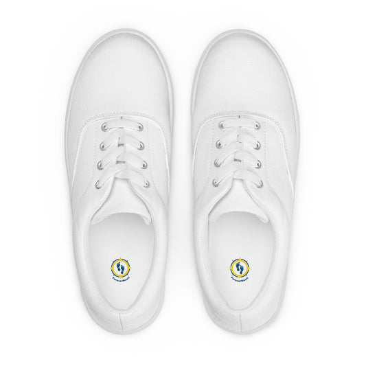 Women’s White lace-up canvas shoes, summer shoes, white sneakers