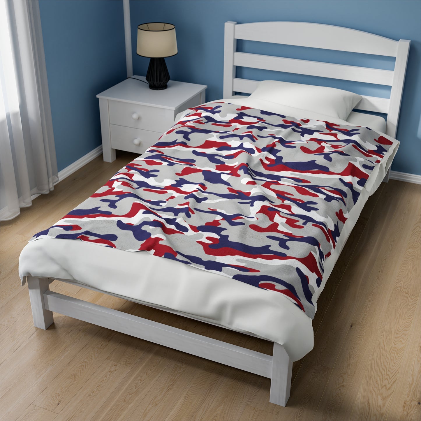 Red White & Blue Velveteen Plush Blanket