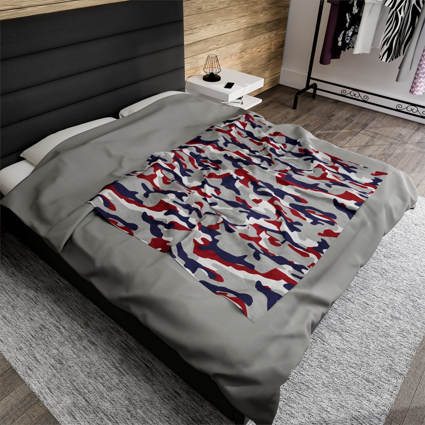 Red White & Blue Velveteen Plush Blanket