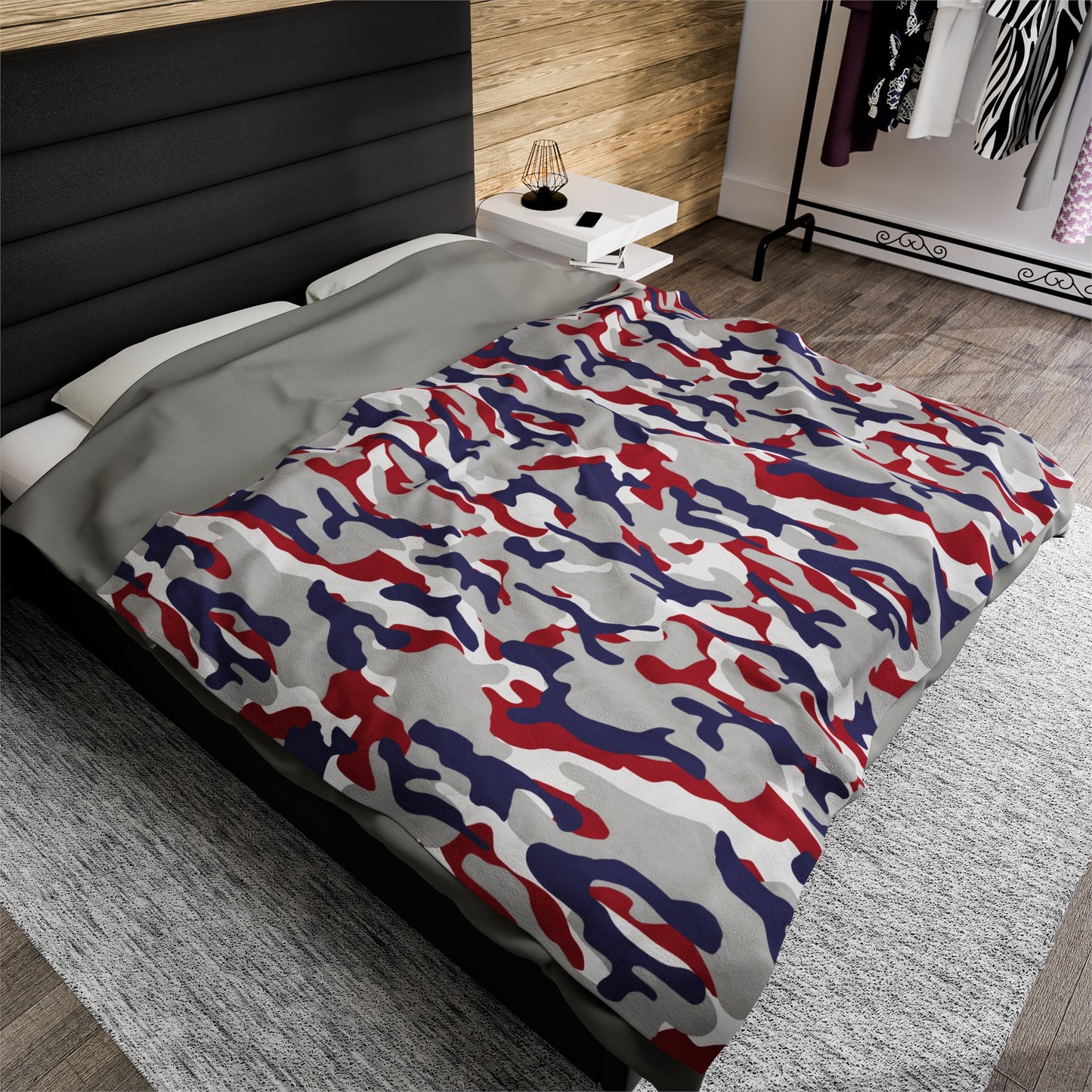 Red White & Blue Velveteen Plush Blanket