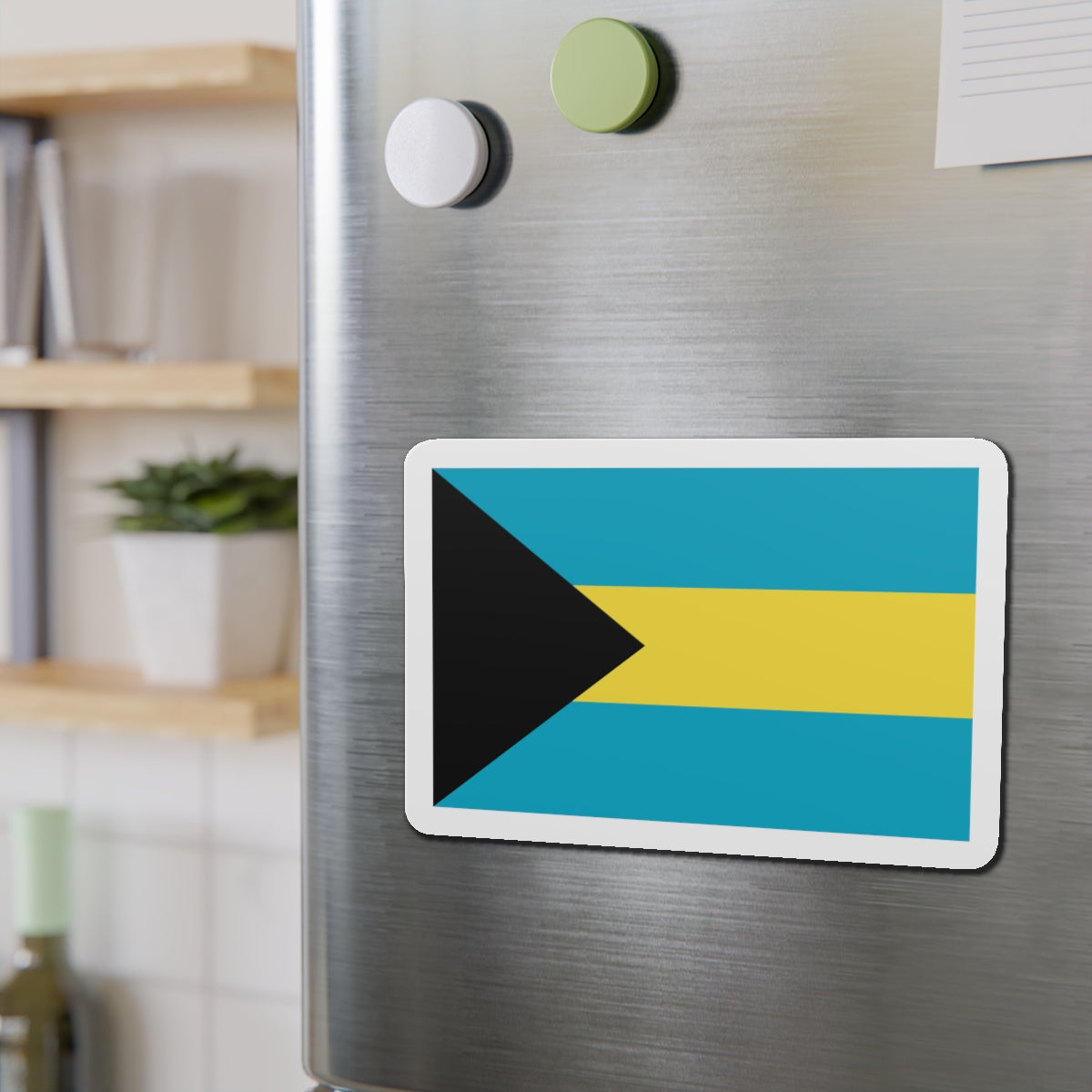 Bahamas Flag Die-Cut Magnet — Patriotic Bahamian Sticker Magnet