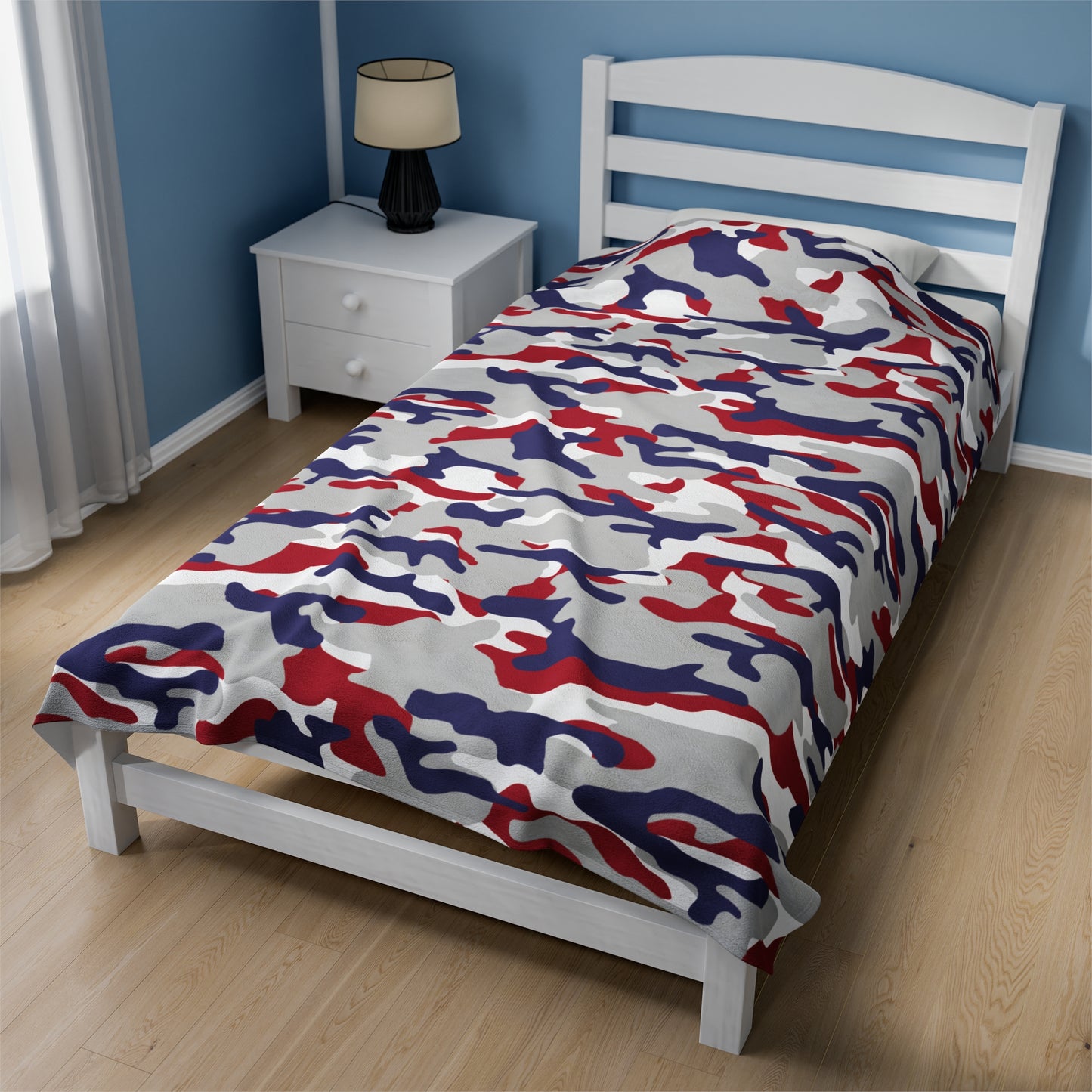 Red White & Blue Velveteen Plush Blanket