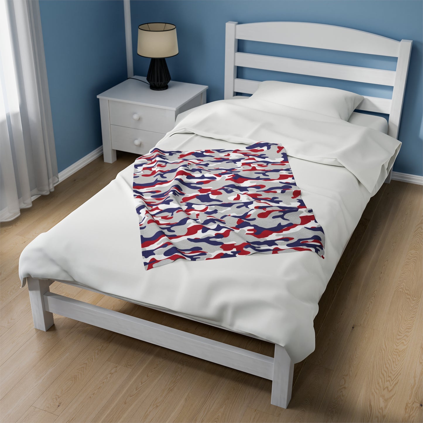 Red White & Blue Velveteen Plush Blanket