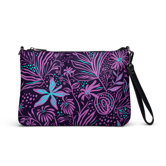 Purple Floral Design Crossbody bag,  Purple Floral Handbag