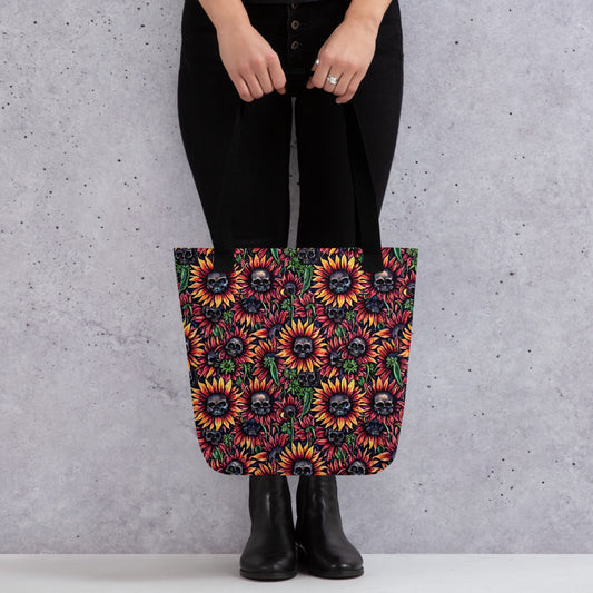 Sunflowers and Skulls Design Tote bag