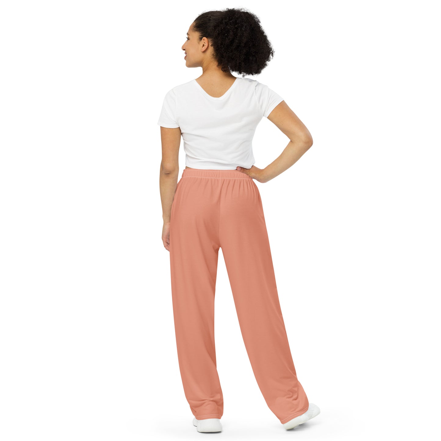 Peach unisex wide-leg pants, Casual Summer Pants, Cruising Pants, Yachting Pants